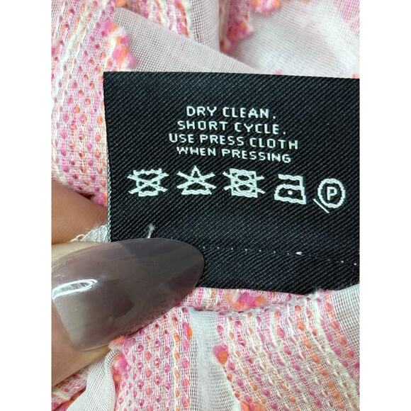 CARLISLE new york light blush pink abstract semi sheer gauzy modern blouse top - Picture 9 of 12